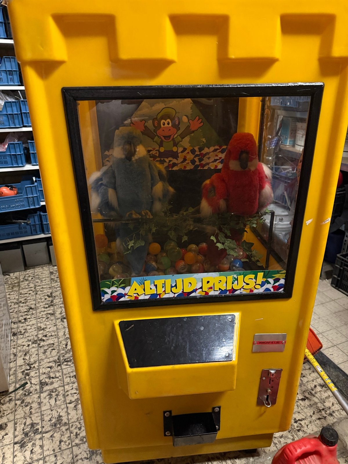 Capsule automaat Papagaai - Werkt op €1 - Nagekeken nodig, Verzamelen, Ophalen, Gebruikt