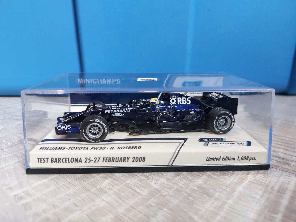 Williams Toyota FW30 Rosberg Test Barcelona 2008 MiniChamps, Hobby en Vrije tijd, Modelauto's | 1:43, Ophalen of Verzenden, Zo goed als nieuw