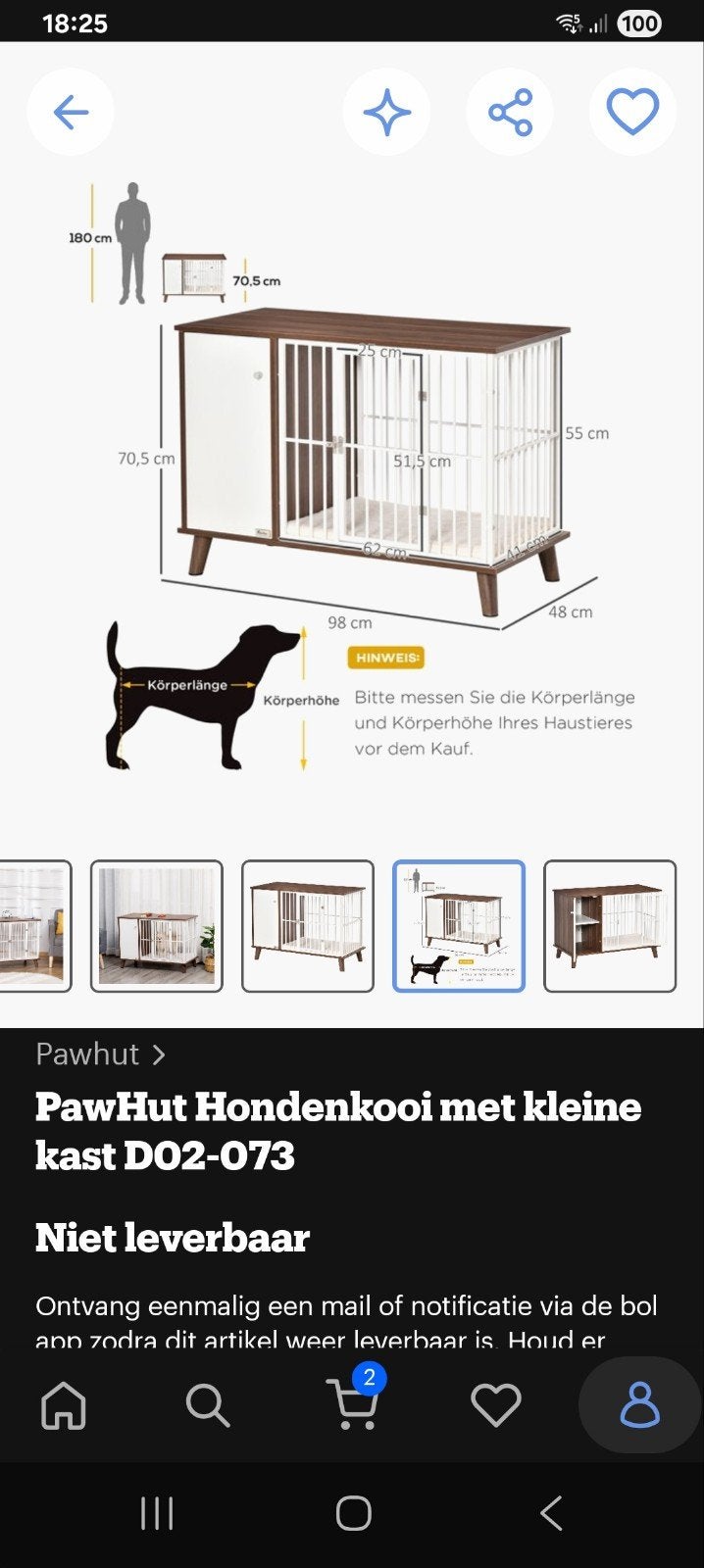 hondenhokje, Ophalen, Zo goed als nieuw, 75 tot 110 cm, Hondenhok
