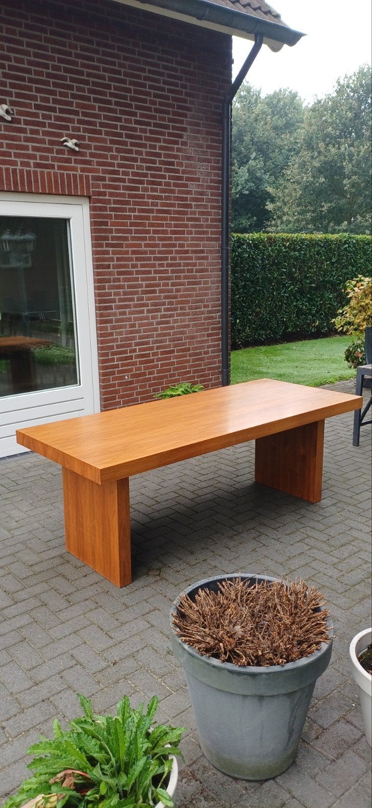 grote tafel, notenhout, Ophalen, Gebruikt, 200 cm of meer, 50 tot 100 cm