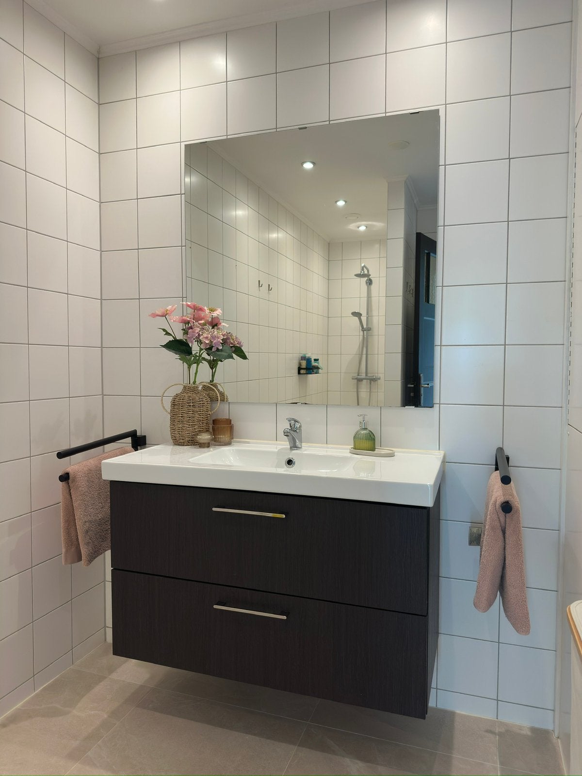Wasmeubel badkamer + handdoekrek, Ophalen, Gebruikt, 100 tot 150 cm, Minder dan 100 cm