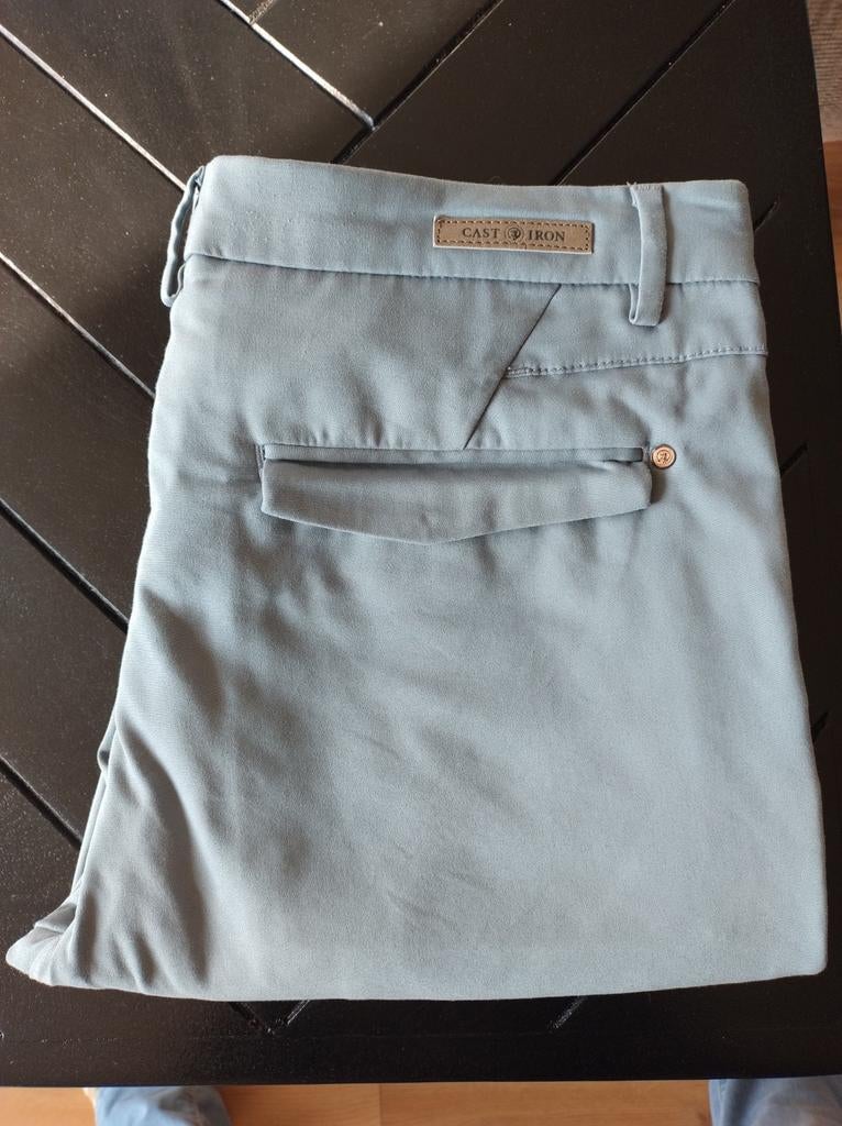 Cast Iron Riser slim fit chino broek heren grijs blauw 34/34, Ophalen of Verzenden, Nieuw, Grijs, Cast Iron