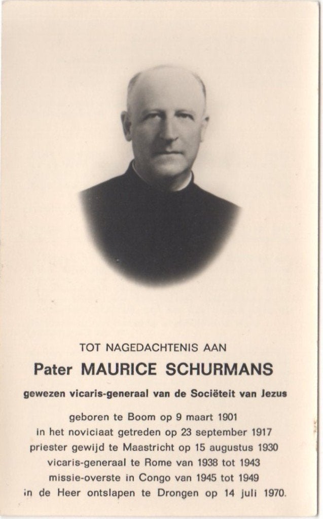 pater Maurice Schurmans 1901 Boom + 1970 Drongen, 69 jaar, Verzamelen, Ophalen of Verzenden