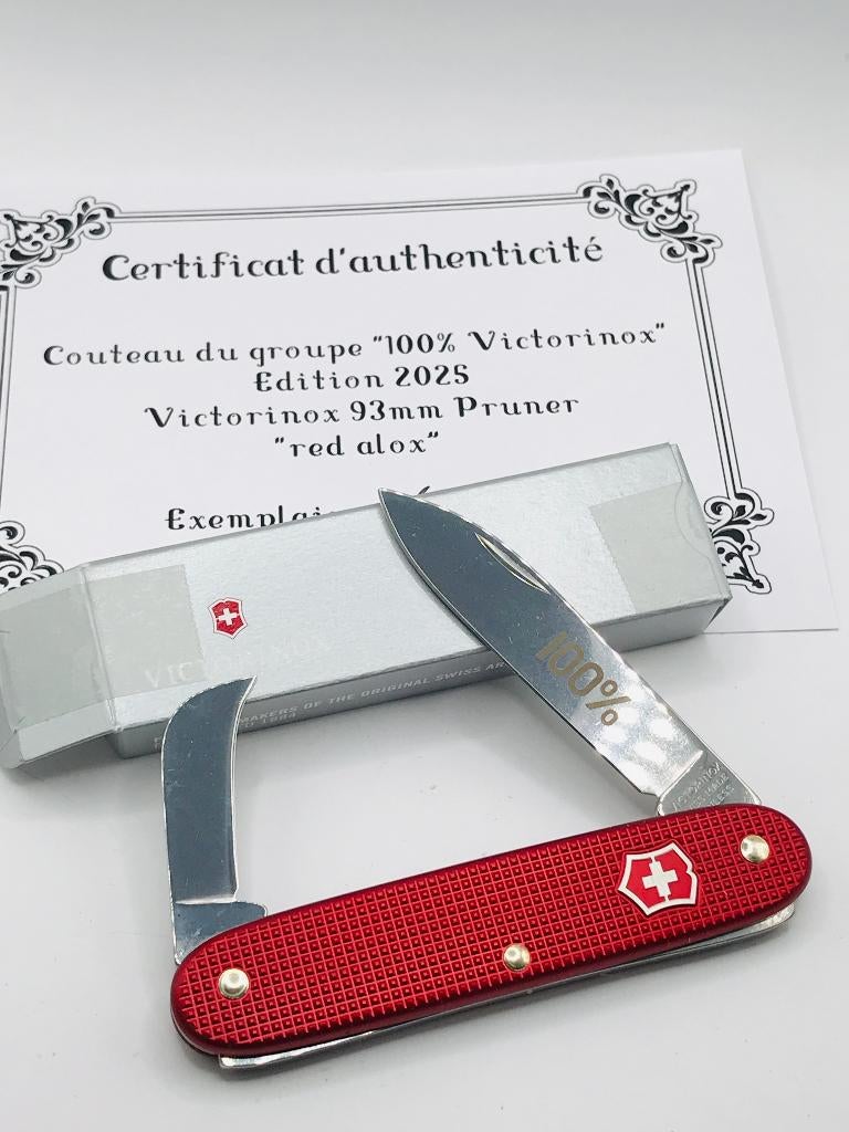 Limited Victorinox Alox Pruner 100% Red Grouse knife Swiss, Ophalen of Verzenden, Zo goed als nieuw