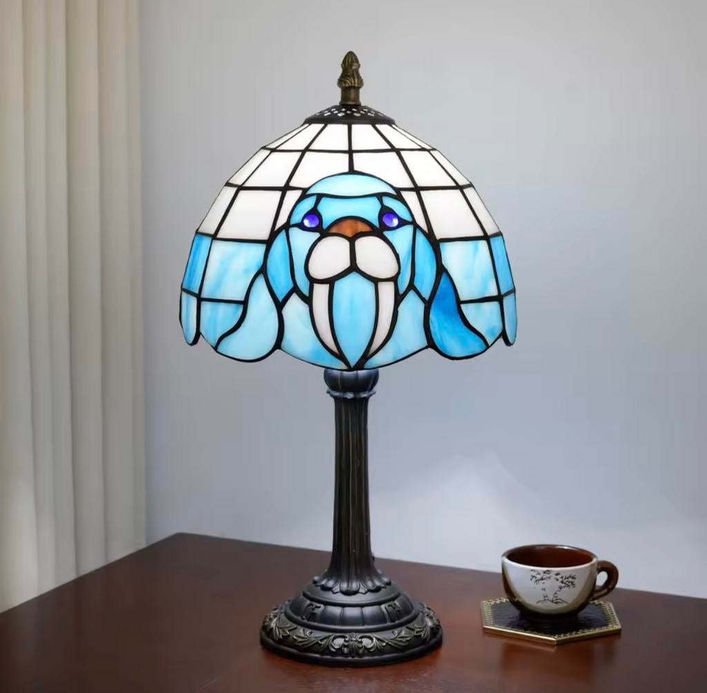 Walrus Glas-in-Lood Tafellamp – NIEUW, Verzenden, Nieuw, Glas
