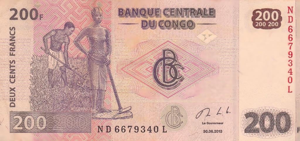 DU  CONGO  200 FRANCS  2013, Ophalen of Verzenden, Overige landen