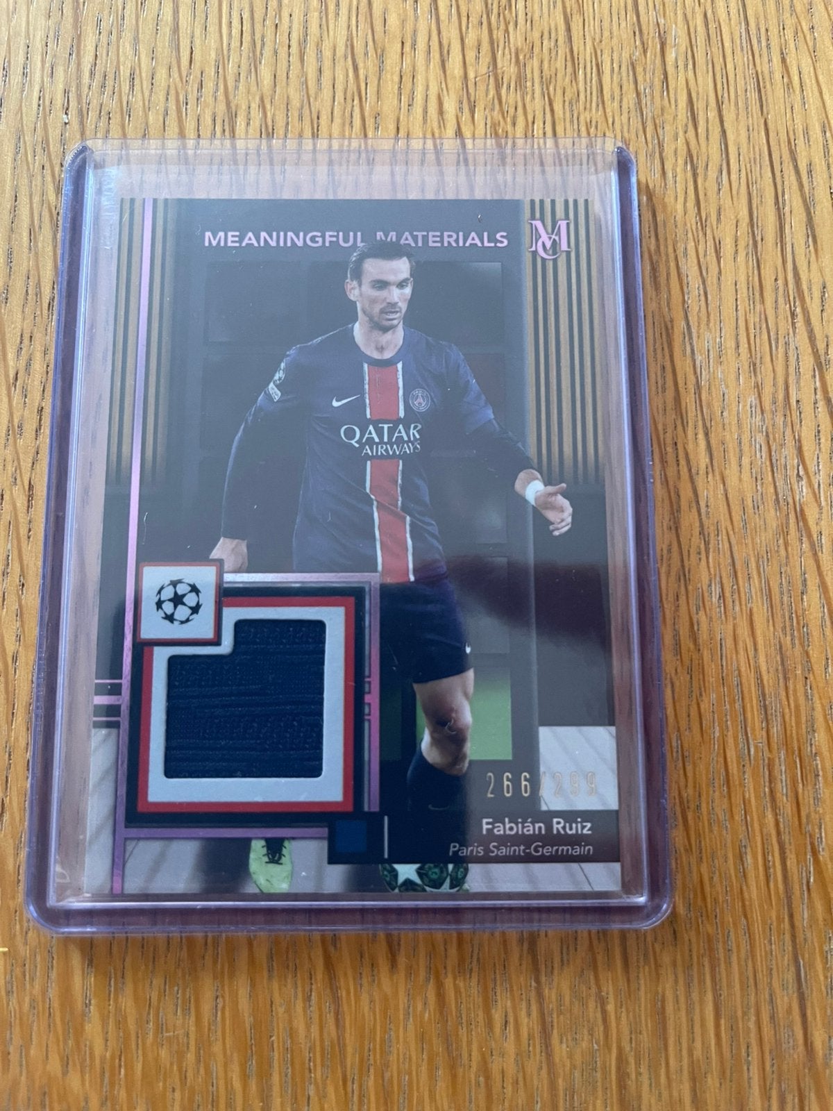 Fabian Ruiz Matchworn Relic card - /299 Topps Paris SG, Ophalen of Verzenden, Zo goed als nieuw, Plaatje