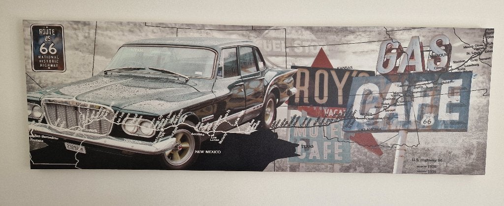 Schilderij Canvas Route US 66, Ophalen of Verzenden