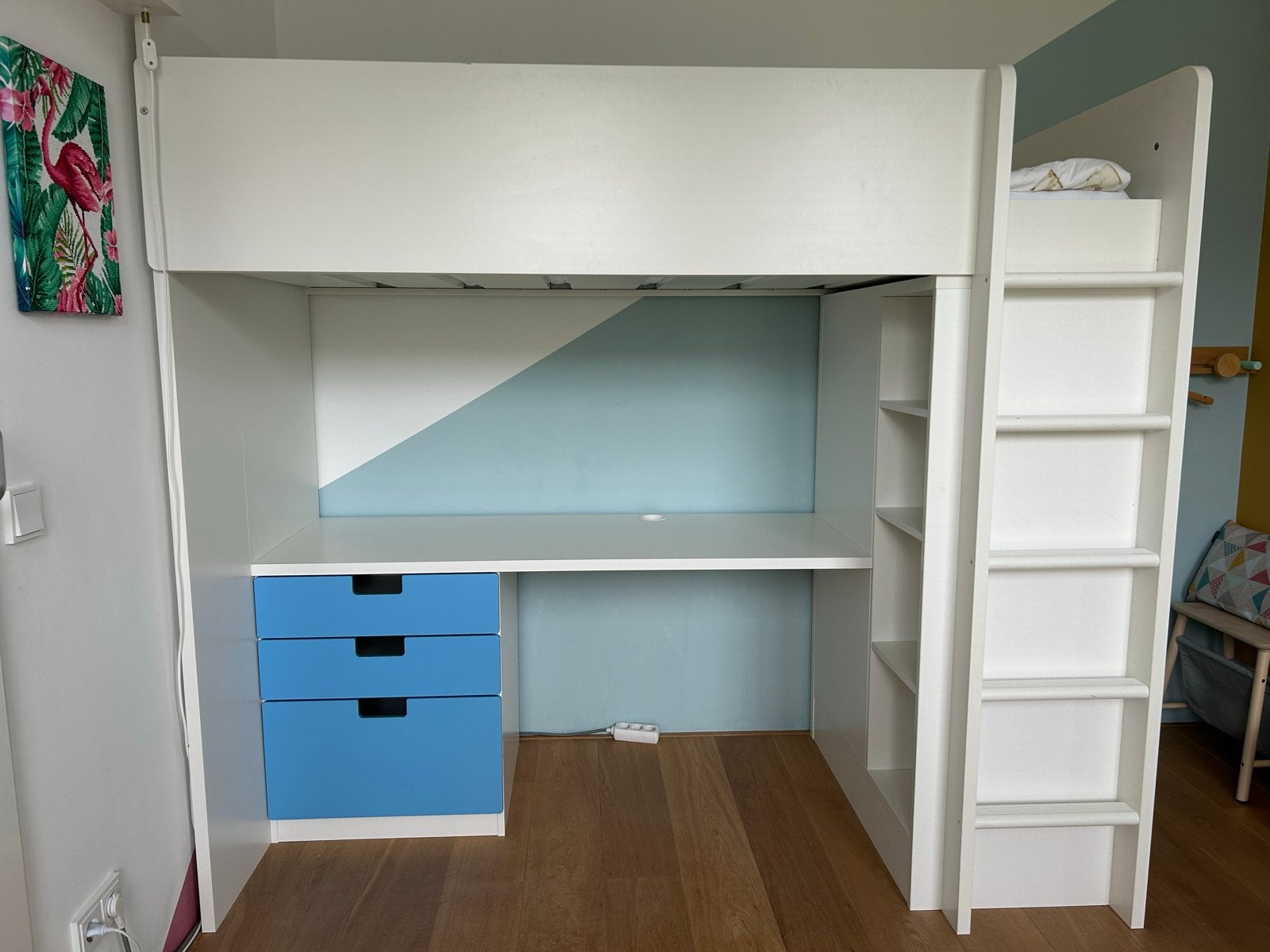 Ikea Stuva hoogslaper met bureau, lades en kledingkast, Kinderen en Baby's, Ophalen, Gebruikt, Hoogslaper