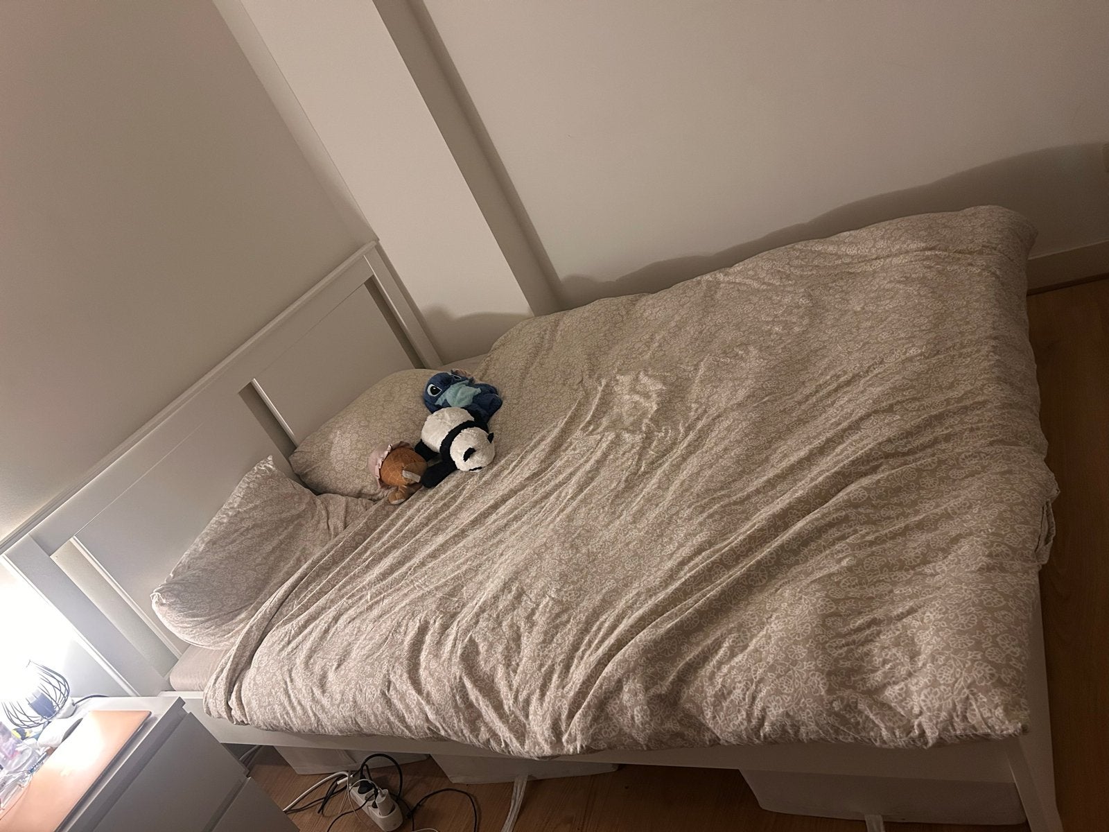 IKEA SONGESAND bedframe wit 160x200 cm, Huis en Inrichting, Gebruikt, Wit, Tweepersoons, Ophalen of Verzenden