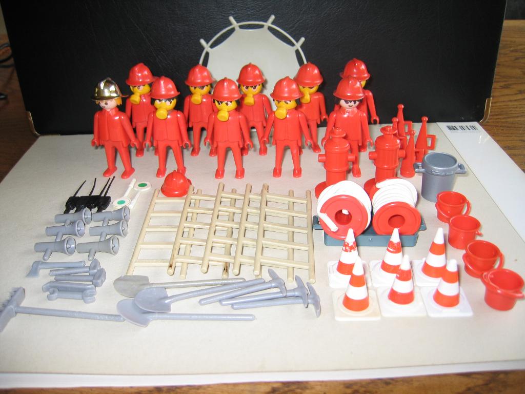 Playmobil 3237 Brandweerploeg+Toebehoren, vintage, Ophalen of Verzenden, Gebruikt, Complete set