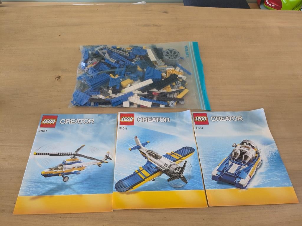 Lego Creator 31011 Vliegtuig, Helikopter, Speedboot, Kinderen en Baby's, Speelgoed | Duplo en Lego, Gebruikt, Lego, Ophalen of Verzenden