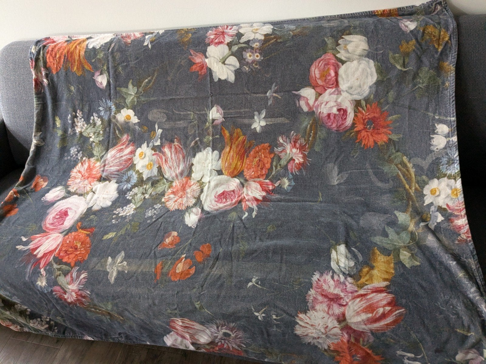 plaid met nostalgische bloemen, Ophalen of Verzenden