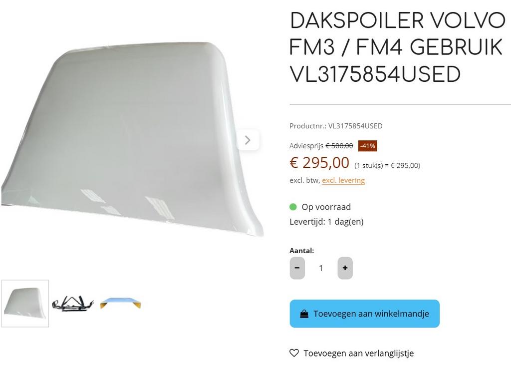 Dakspoiler Volvo FM3 / FM4 Gebruikt VL3175854USED, Ophalen, Gebruikt, Volvo
