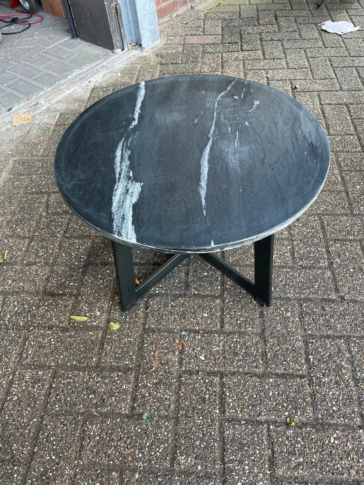 Marmeren salontafel 60cm rond - Nu van €199 voor €75!, Ophalen, Overige materialen, Gebruikt, Rond