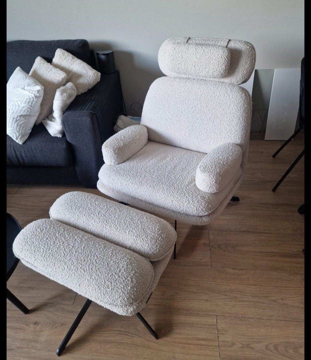 Zuiver Tyler Loungestoel met Hocker - Zo goed als nieuw, Ophalen, Modern, Comfortabel, 75 tot 100 cm, Zo goed als nieuw