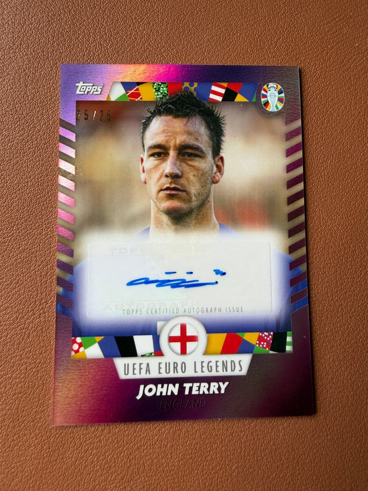 John Terry Chelsea Legend Auto /25 Topps UEFA Euro Legends, Ophalen of Verzenden, Zo goed als nieuw, Buitenlandse clubs, Spelerskaart