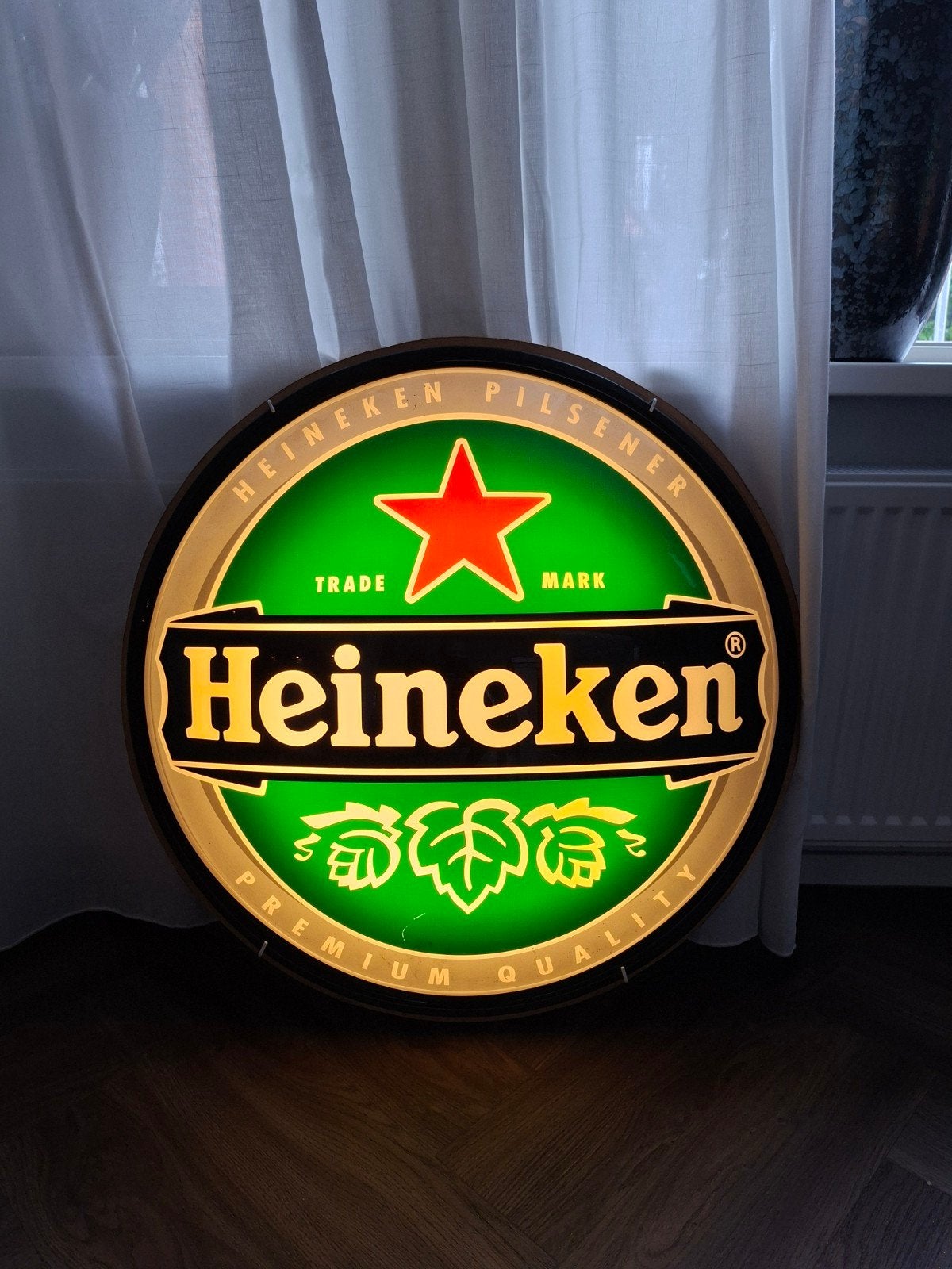 verlicht Heineken bord, Verzamelen, Ophalen, Gebruikt, Reclamebord, Plaat of Schild, Heineken