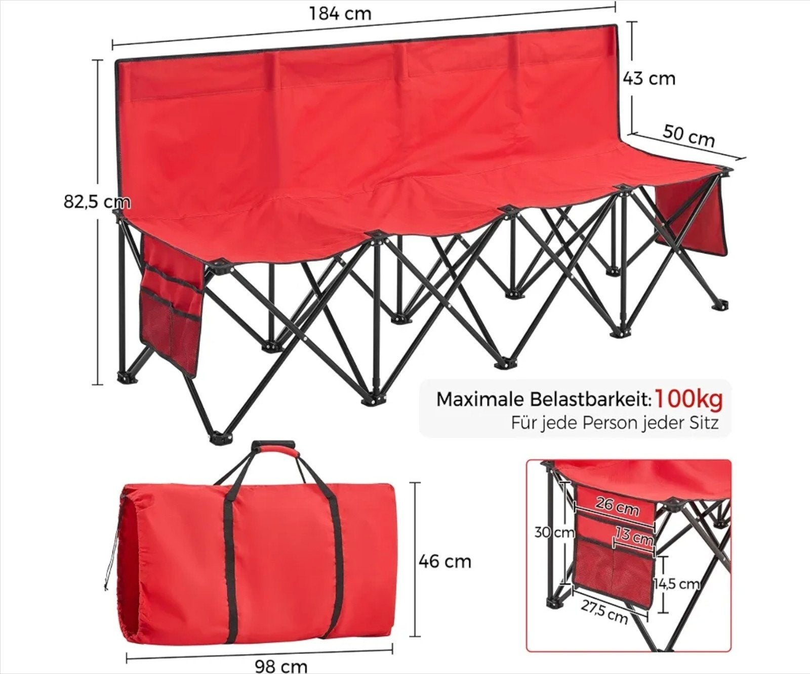 Campingbank Nieuw in doos, Ophalen, Nieuw, Minder dan 150 cm