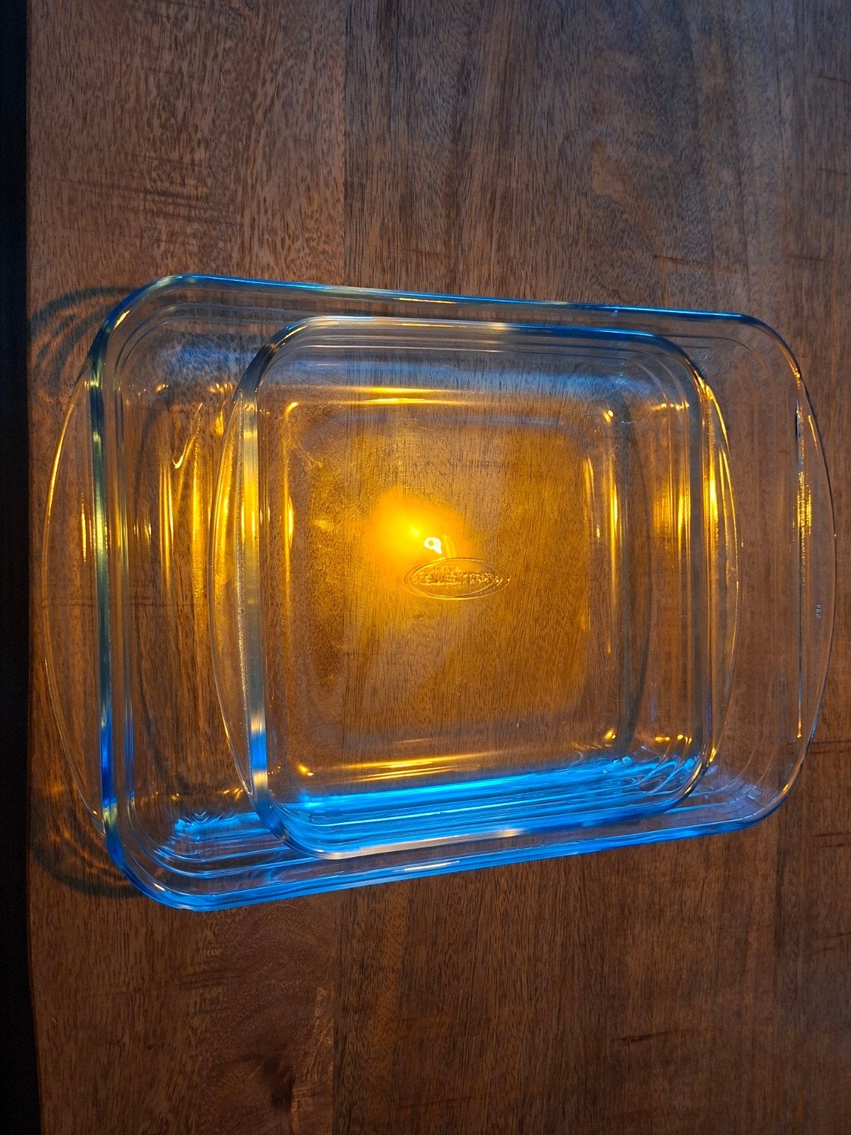 2 glazen ovenschalen, Glas of Glazen, Gebruikt, Ophalen of Verzenden, Glas