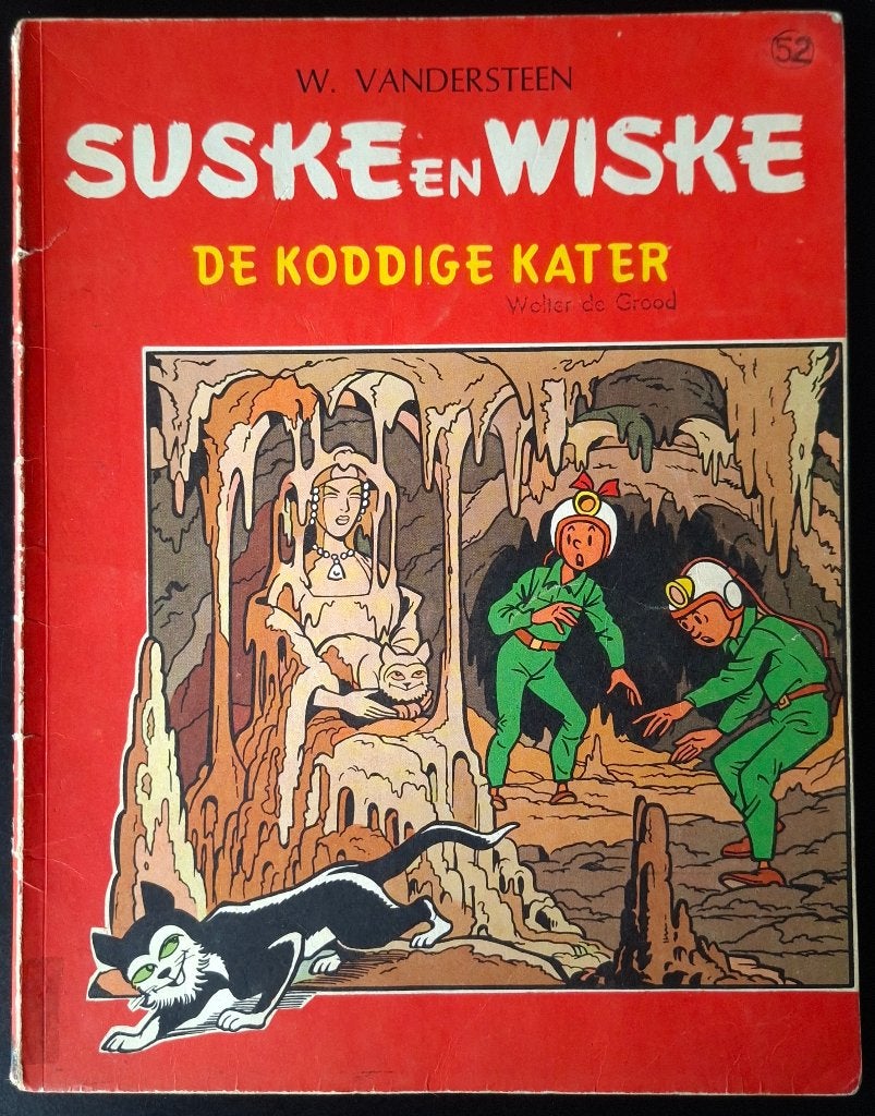 Suske en Wiske 54 De koddige kater 1965 2-kleurenreeks, Gelezen, Willy Vandersteen, Eén stripboek, Ophalen of Verzenden