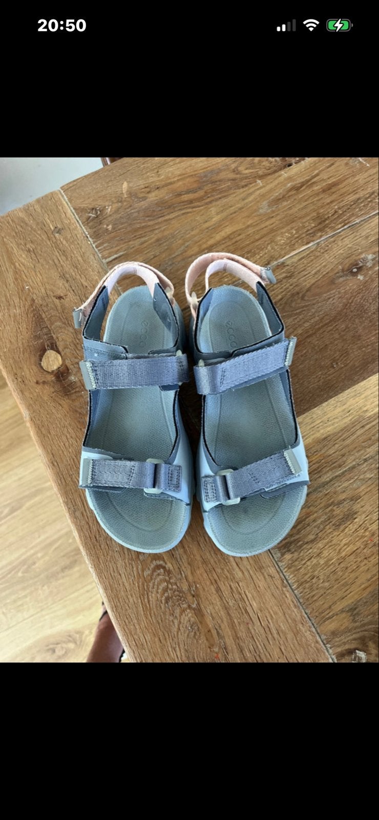 Ecco sandalen - Zo goed als nieuw, Grijs, Gedragen, Sandalen of Muiltjes, Ophalen of Verzenden