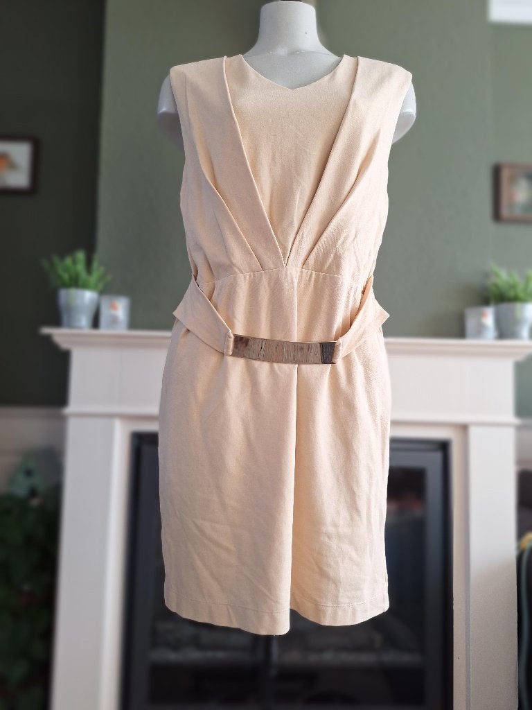 Caroline Biss pastel oranje zalm jurk 42 L gesp, Kleding | Dames, Jurken, Verzenden, Maat 42/44 (L), Oranje, Zo goed als nieuw