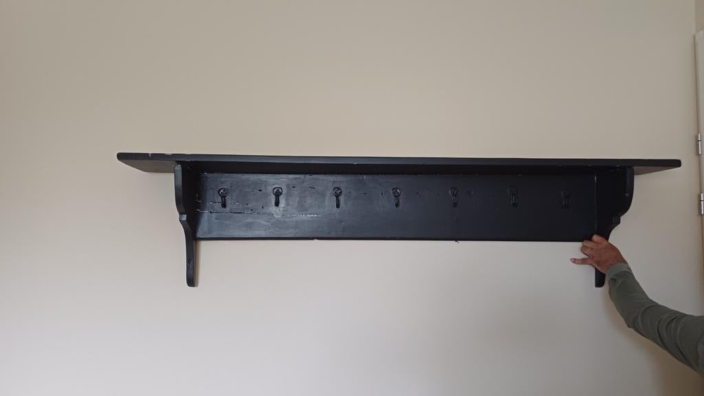 Franse kapstok 170 cm - opknapper voor brocante inrichting, Wandkapstok, Gebruikt, Ophalen of Verzenden, 150 tot 200 cm