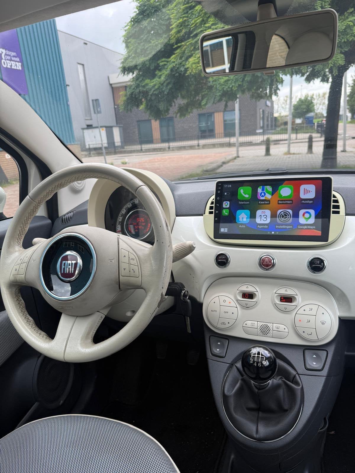 Fiat 500 1.4 Lounge | Sport, Carplay, Pano, APK | Parelmoer, Voorwielaandrijving, Stof, 4 stoelen, 100 pk