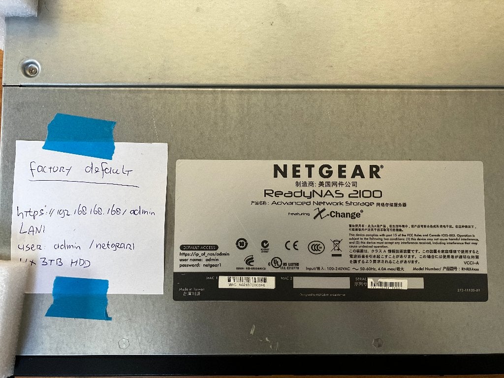 Netgear ReadyNAS 2100 NAS-server (4x3TB), Computers en Software, Ophalen of Verzenden, Gebruikt