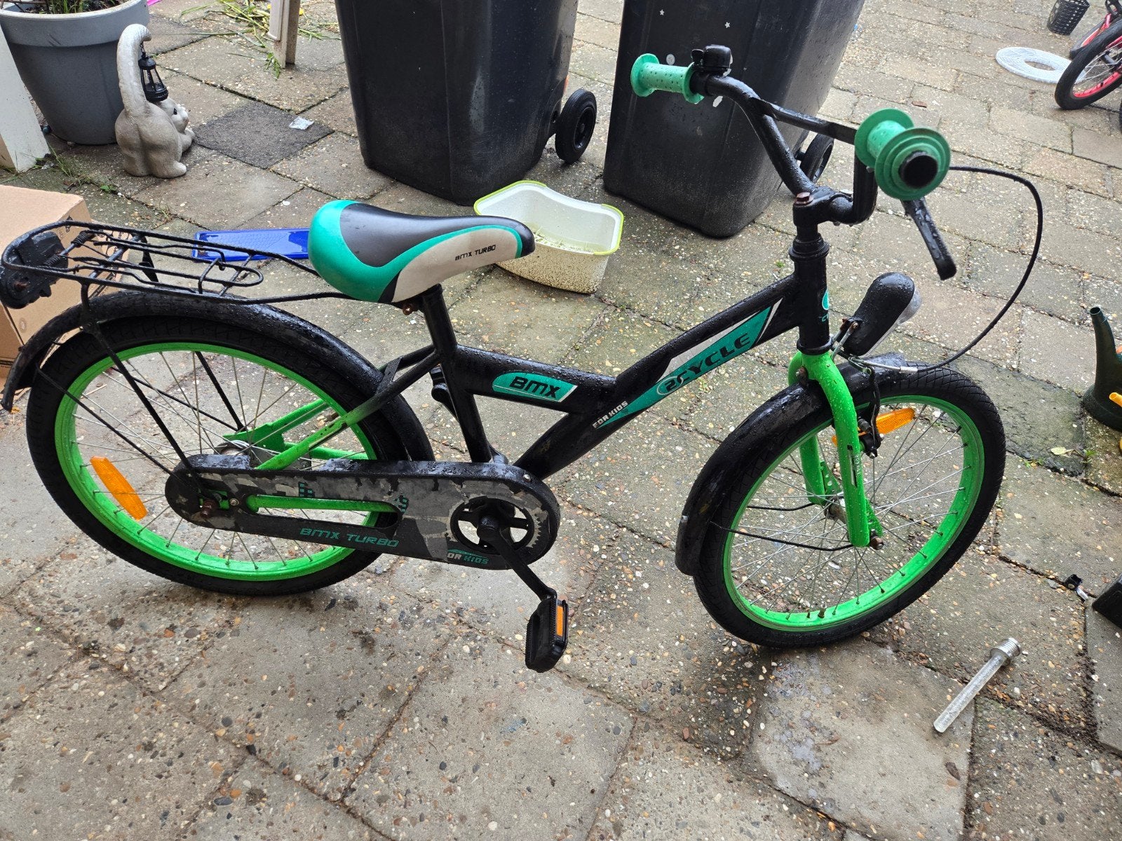 Box 2 Cycle BMX Turbo Kinderfiets - Felgroen & Zwart, Fietsen en Brommers, Ophalen, Box 2 Cycle, Gebruikt, Staal
