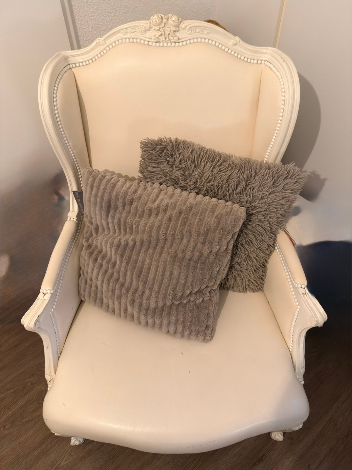 Barok fauteuil creme wit, Ophalen, Gebruikt, Barok, 75 tot 100 cm