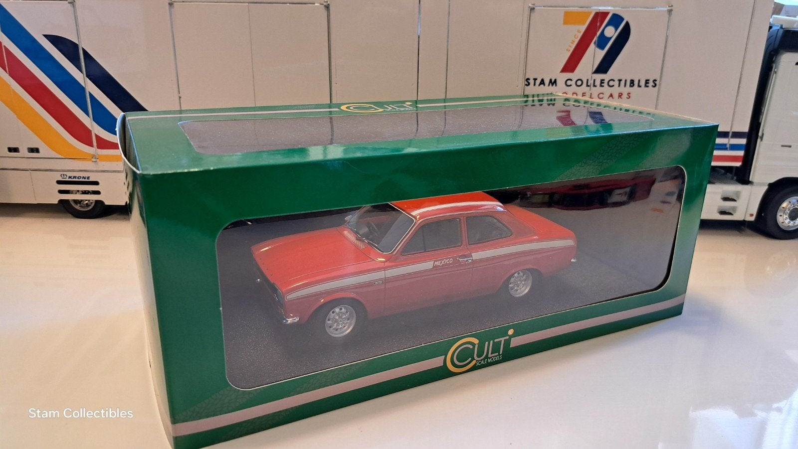 Cult Scale Models Ford Escort Mexico Red - 1973, Overige merken, Auto, Ophalen of Verzenden, Zo goed als nieuw
