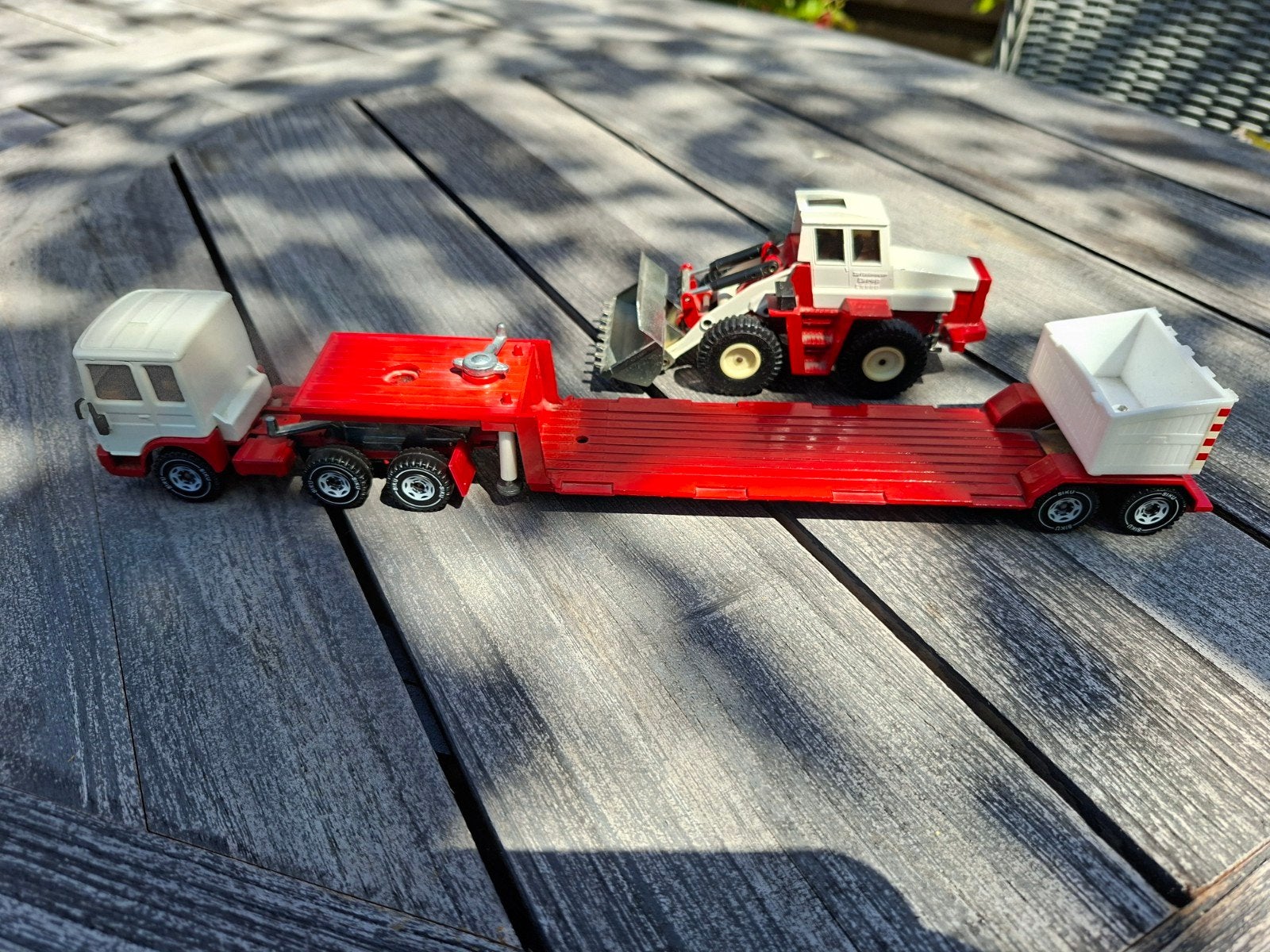 MAN Diecast Truck met Oplegger en Wiellader, Overige merken, Gebruikt, 1:32 tot 1:50, Ophalen of Verzenden