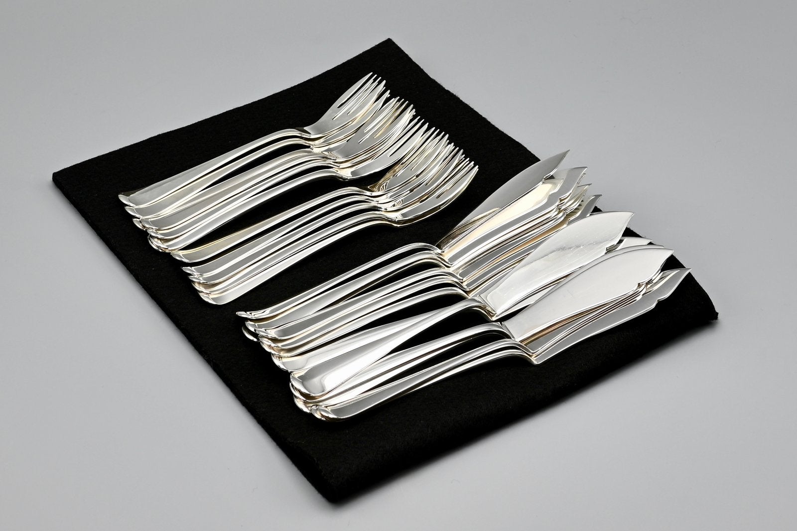12 zilveren viscouverts, Haags Lofje, 1962, Antiek en Kunst, Ophalen of Verzenden