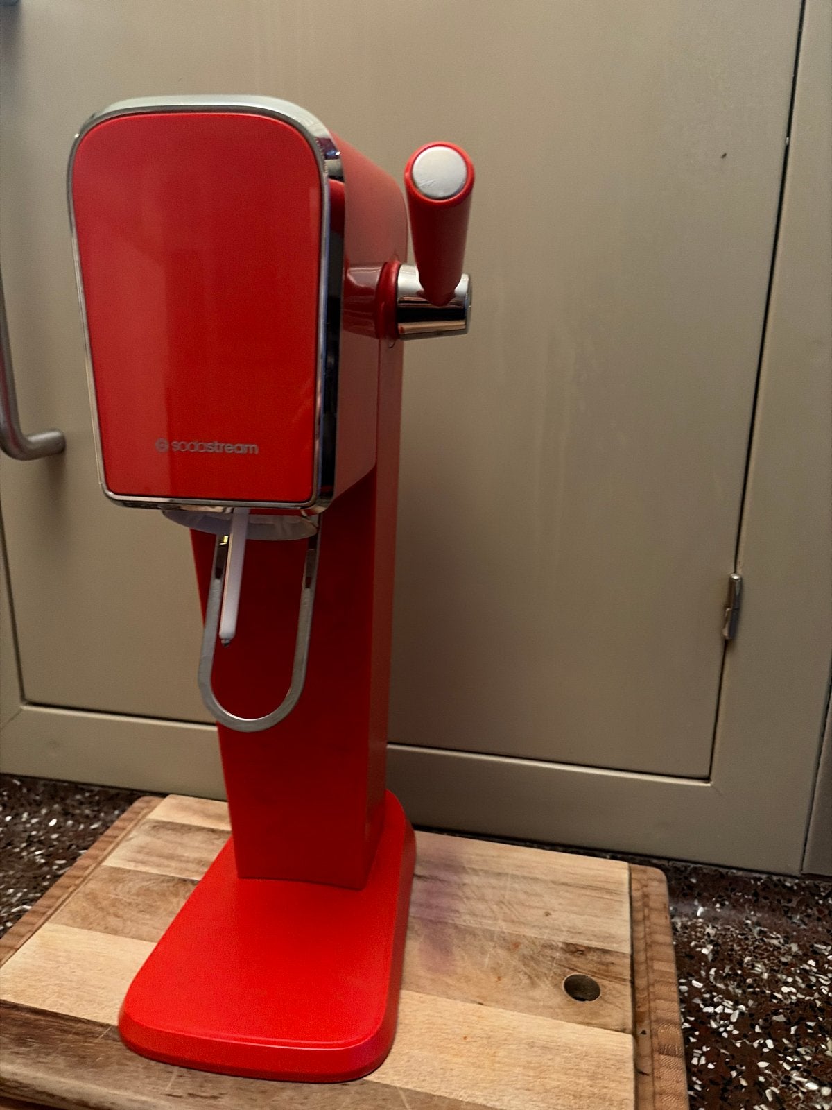 Rode Sodastream Spirit bruiswatermaker, Witgoed en Apparatuur, Ophalen of Verzenden, Zo goed als nieuw