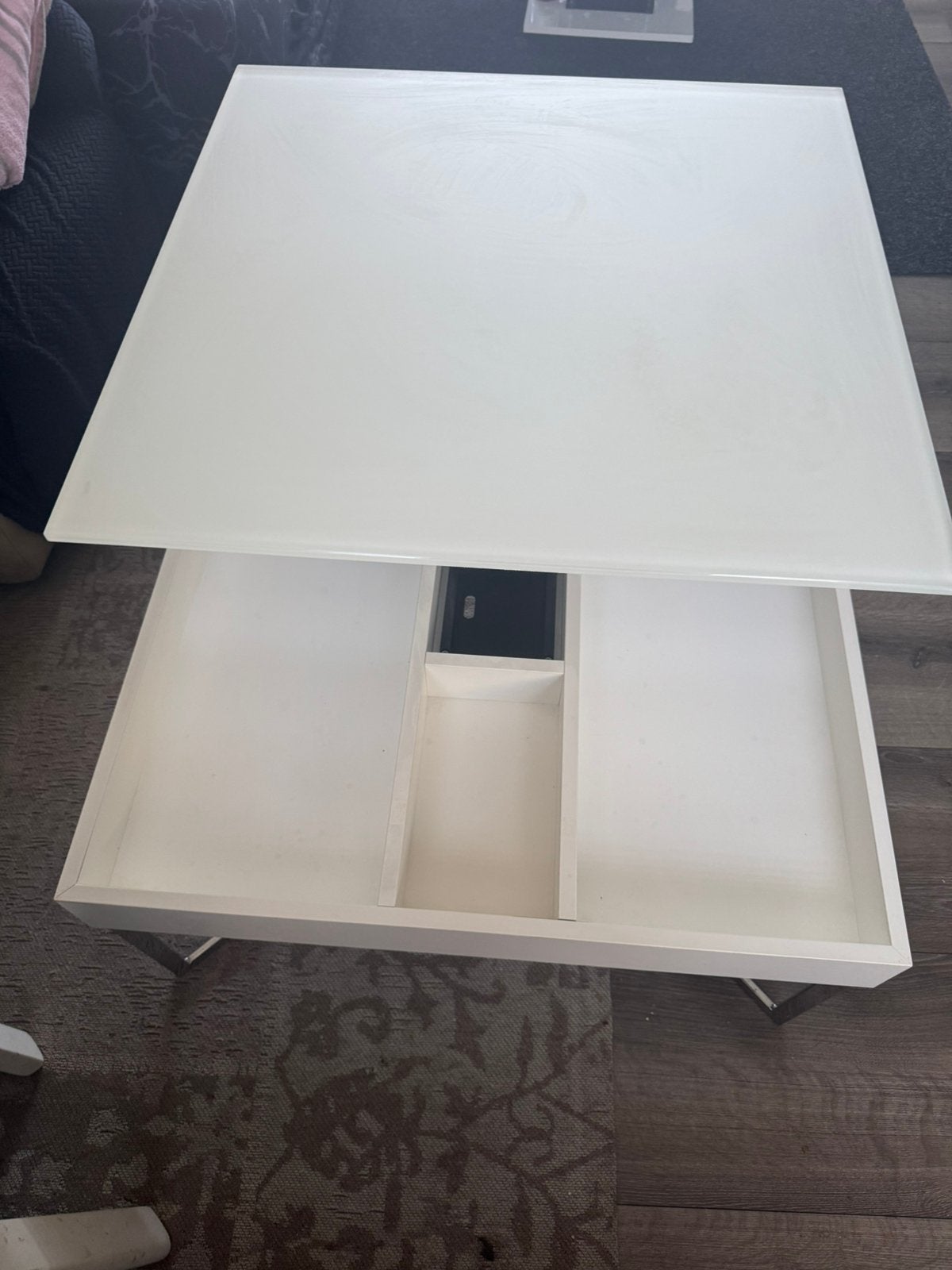 Ronald Schmitt Design Salontafel, Ophalen, 50 tot 100 cm, Rechthoekig, Glas