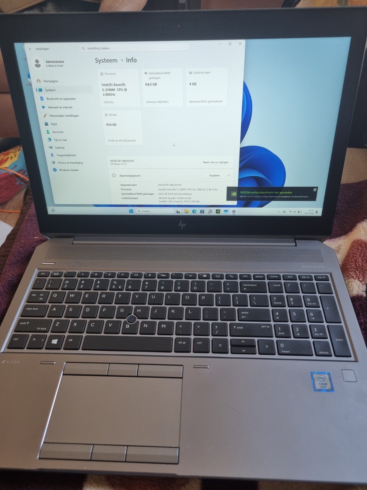 HP ZBook 15 G5 - Krachtige Workstation Laptop, Computers en Software, Windows Laptops, 64 GB of meer, Met videokaart, 2 tot 3 Ghz