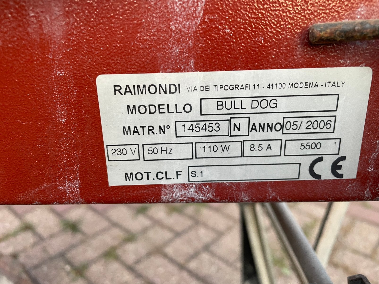 Plintenfrees Raimondi Bulldog, Ophalen, Gebruikt, Elektrisch, Betonfrees