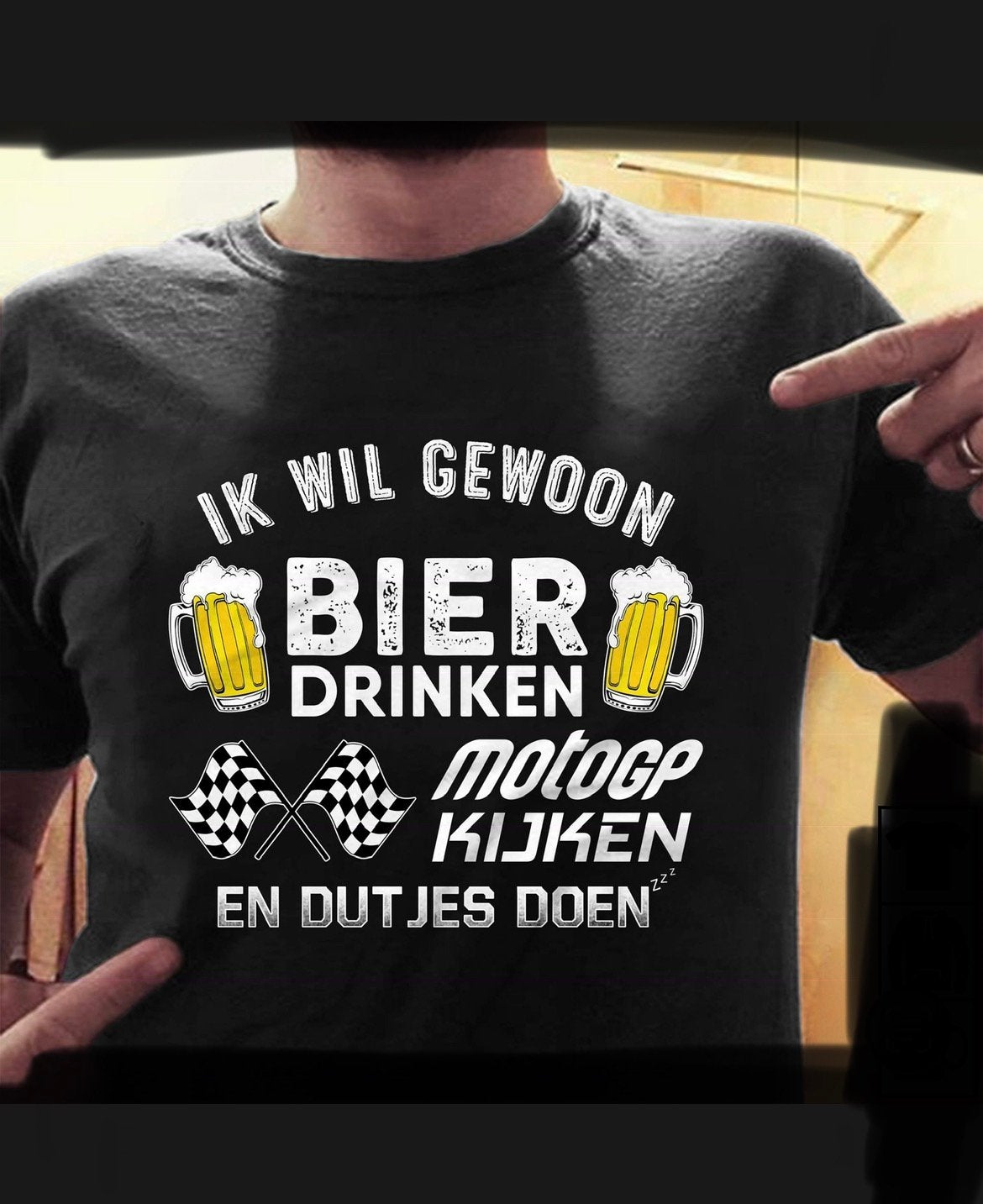 Statement Shirt zwart bier en motoGP mt. XXL, Ophalen of Verzenden, Zo goed als nieuw, Overige maten, Zwart