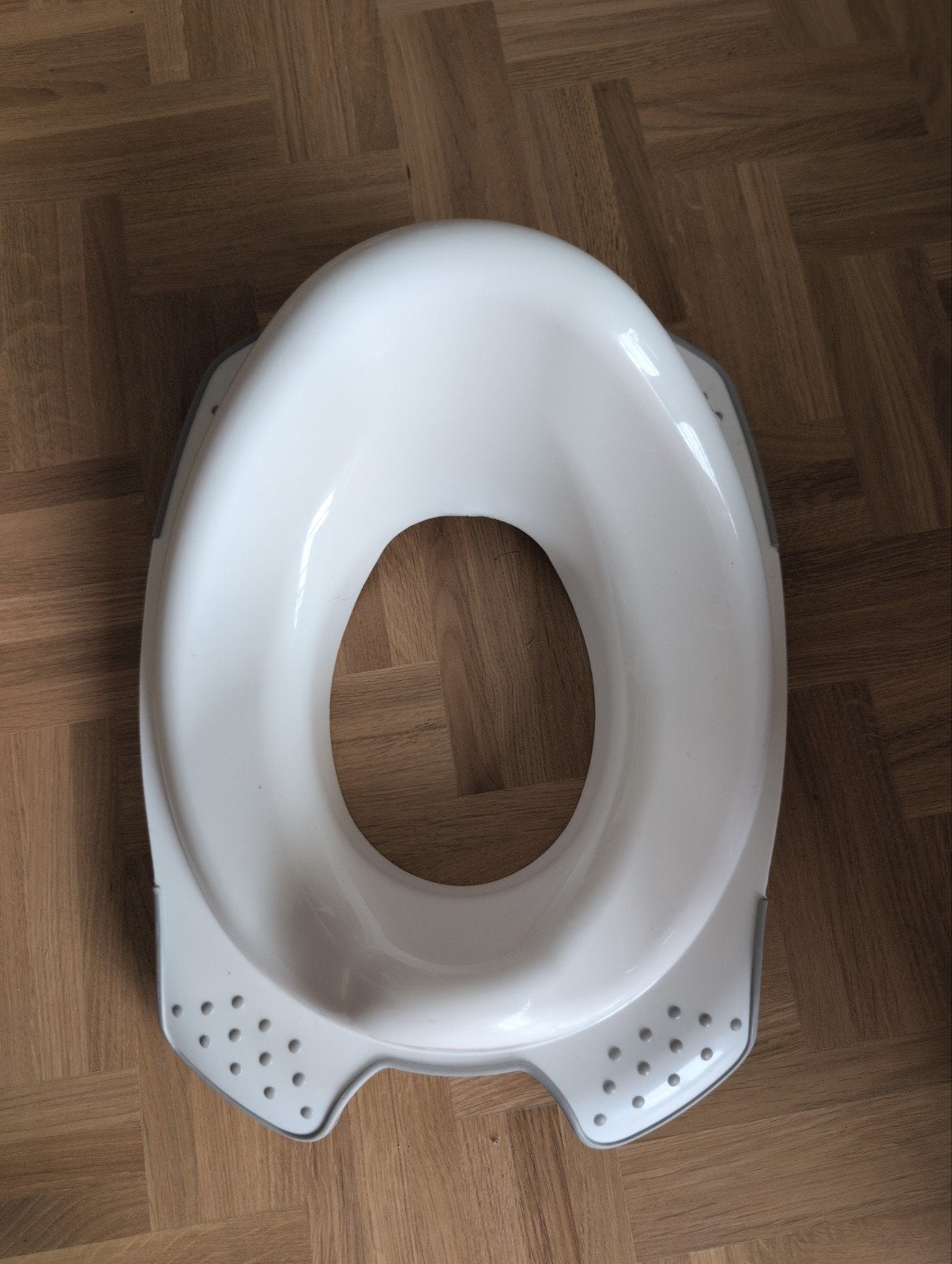 Kinder toiletbril - wit en grijs, Ophalen, Gebruikt