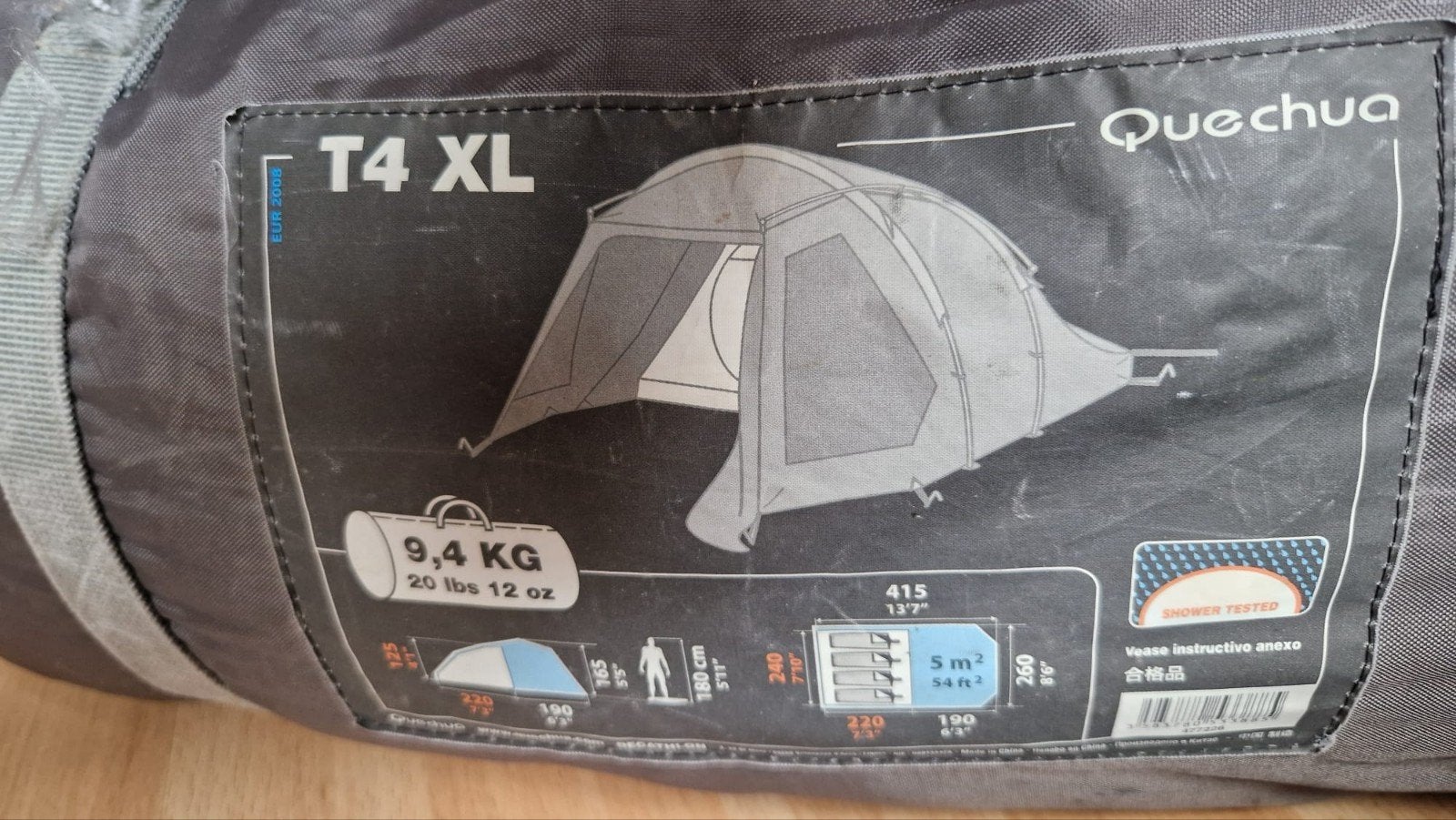 Quecha T4 XL Tent 4m15 x 2m40, Ophalen, Gebruikt, Tot en met 4