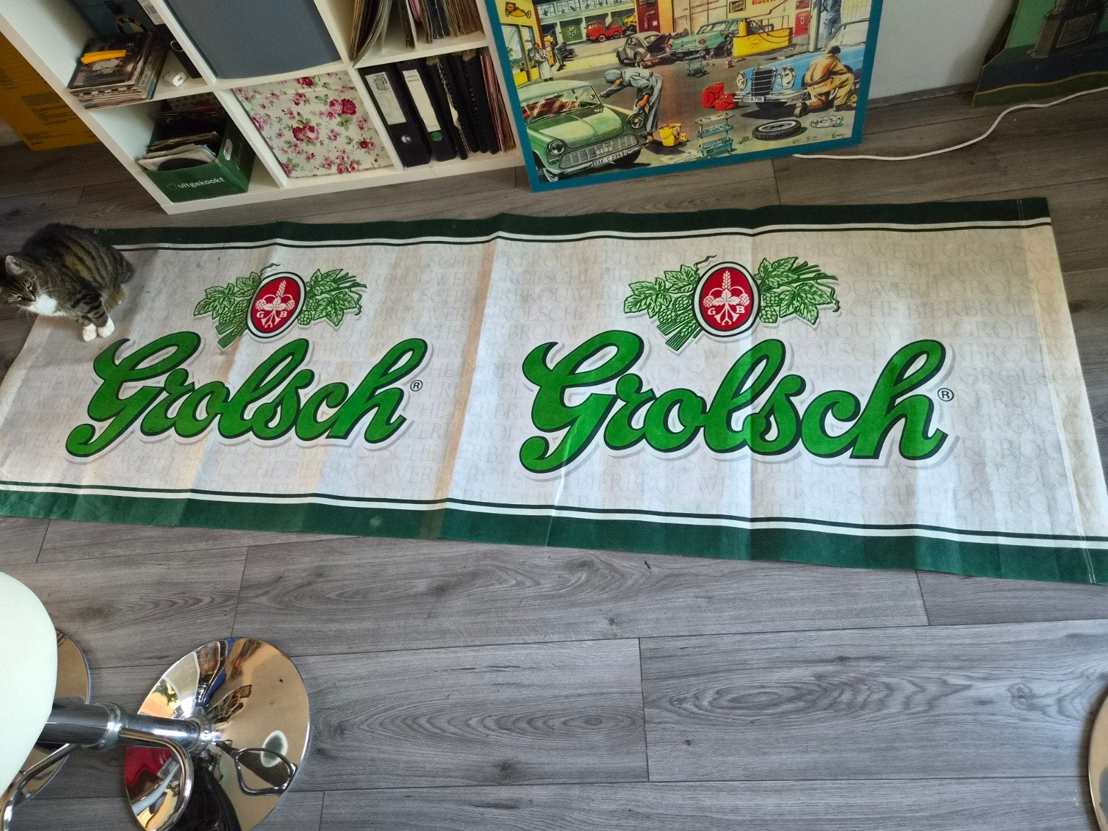 Grolsch Banner Vlag / decoratie  Bier, Verzamelen, Merken en Reclamevoorwerpen, Ophalen, Gebruikt, Reclamebord