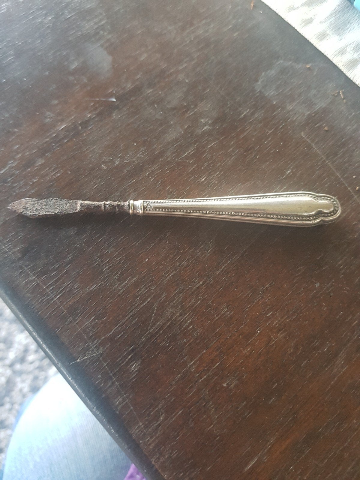 Oud zilver botermesje met keuren, Ophalen of Verzenden, Zilver