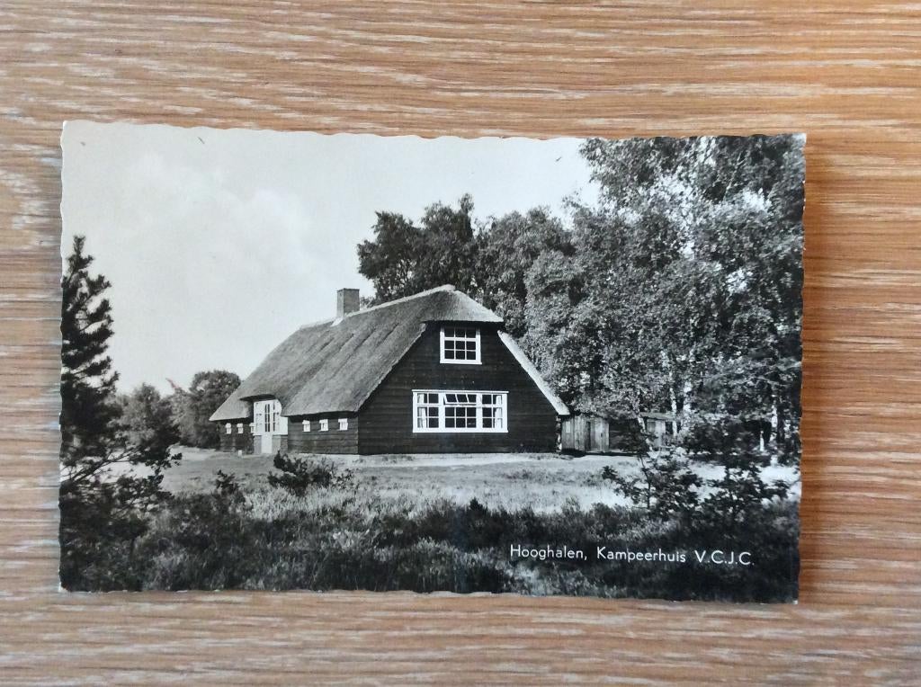 Hooghalen, Kampeerhuis VCJC, Verzamelen, Ansichtkaarten | Nederland, Ophalen of Verzenden, 1940 tot 1960, Gelopen, Drenthe