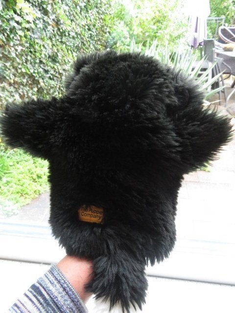 Handpop hond Berner Sennen van The Puppet Company, Zwart, Zo goed als nieuw, Middelgroot (20 tot 80 cm), Met label
