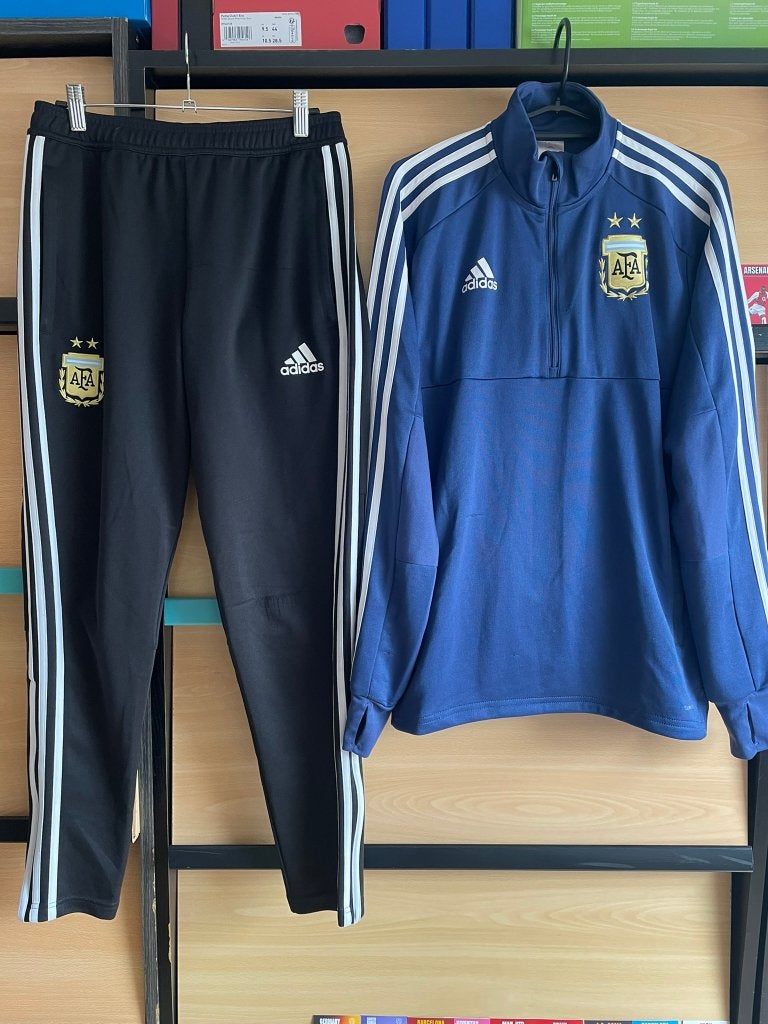 Argentinie Adidas Trainingspak Zwart Blauw Maat S, Blauw, Ophalen of Verzenden, Adidas, Voetbal