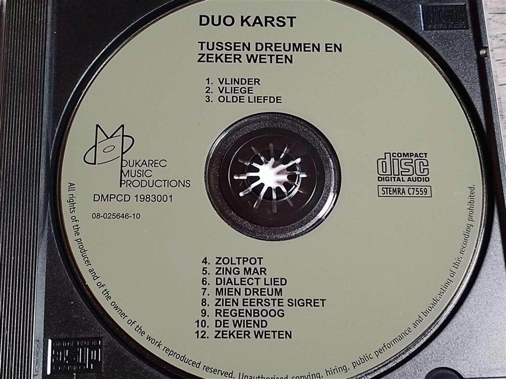 Duo Karst ‎– Tussen Dreumen En Zeker Weten, Ophalen of Verzenden, Zo goed als nieuw, Levenslied of Smartlap
