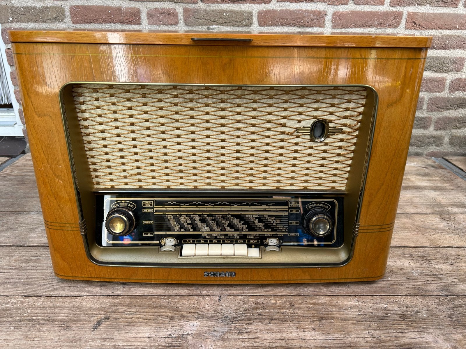 Vintage Schaub Goldsup-Phono T56 Radio Platenspeler, Ophalen of Verzenden, Gebruikt, Platenspeler, Overige merken