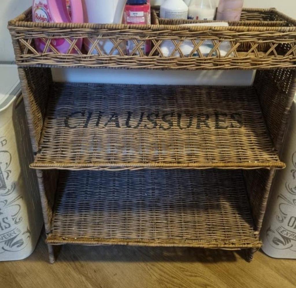 Riviera Maison chaussures rustic rattan, Huis en Inrichting, Kasten | Schoenenrekken, Ophalen, Zo goed als nieuw